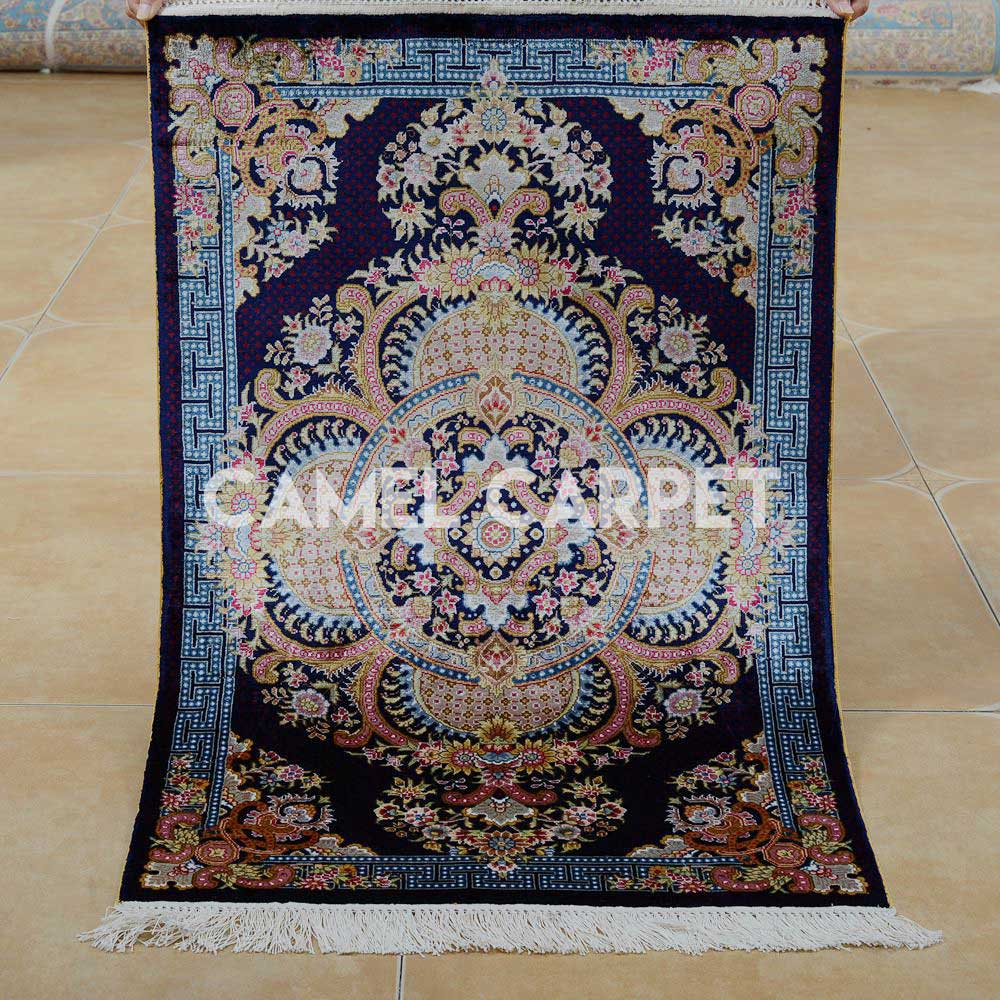 Traditional Loom Knotted Blue Tribal Rug.jpg